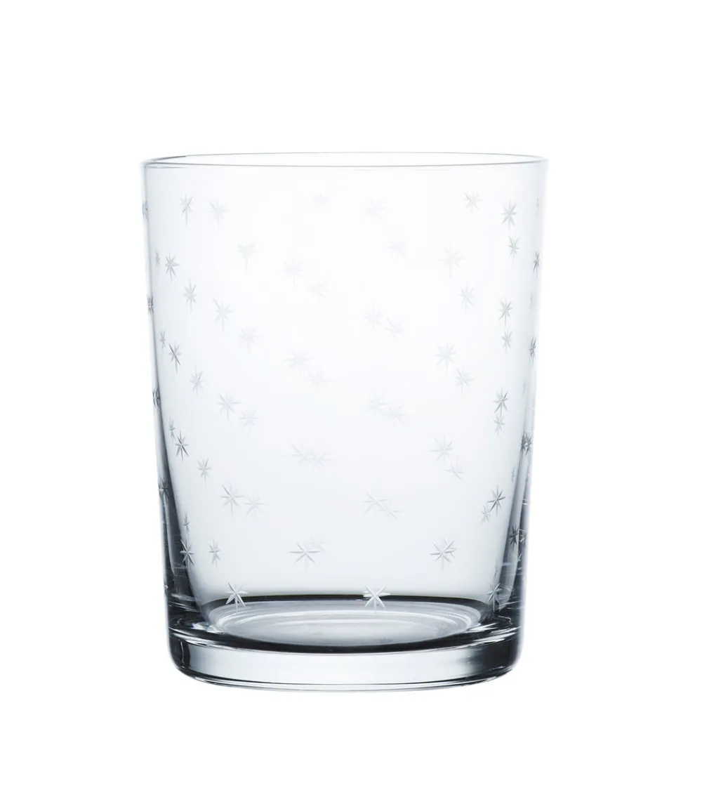 The Vintage List Glassware|Crystal Large Tumblers with Stars Design, Set of 4