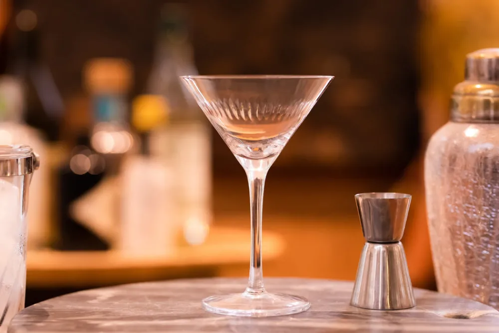 The Vintage List Glassware|Crystal Martini Glasses With Spears Design, Set of 2