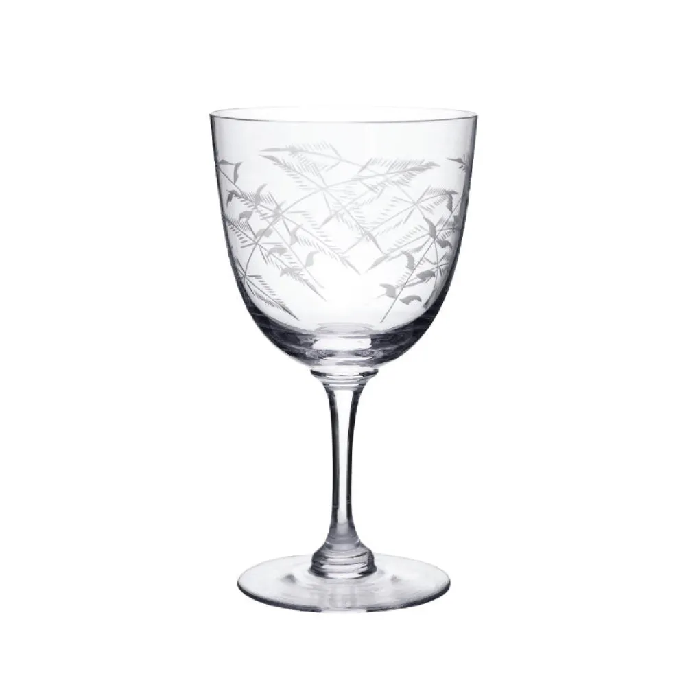 The Vintage List Glassware|Crystal Wine Glasses with Fern Design