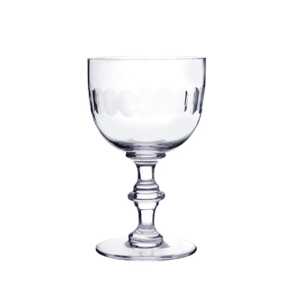 The Vintage List Glassware|Crystal Wine Goblets with Lens Design, Set of Four