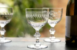 The Vintage List Glassware|Crystal Wine Goblets with Ovals Design, Set of Four