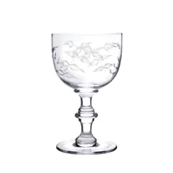The Vintage List Glassware|Crystal Wine Goblets with Fern Design, Set of Four