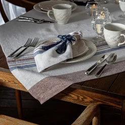 Juliska Place Settings & Linens|Danish Stripe 52" Table Square in Taupe