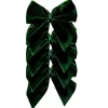 Flying Sheep Country Place Settings & Linens|Dark Green Bow Velvet Napkin Ties, Set of 4