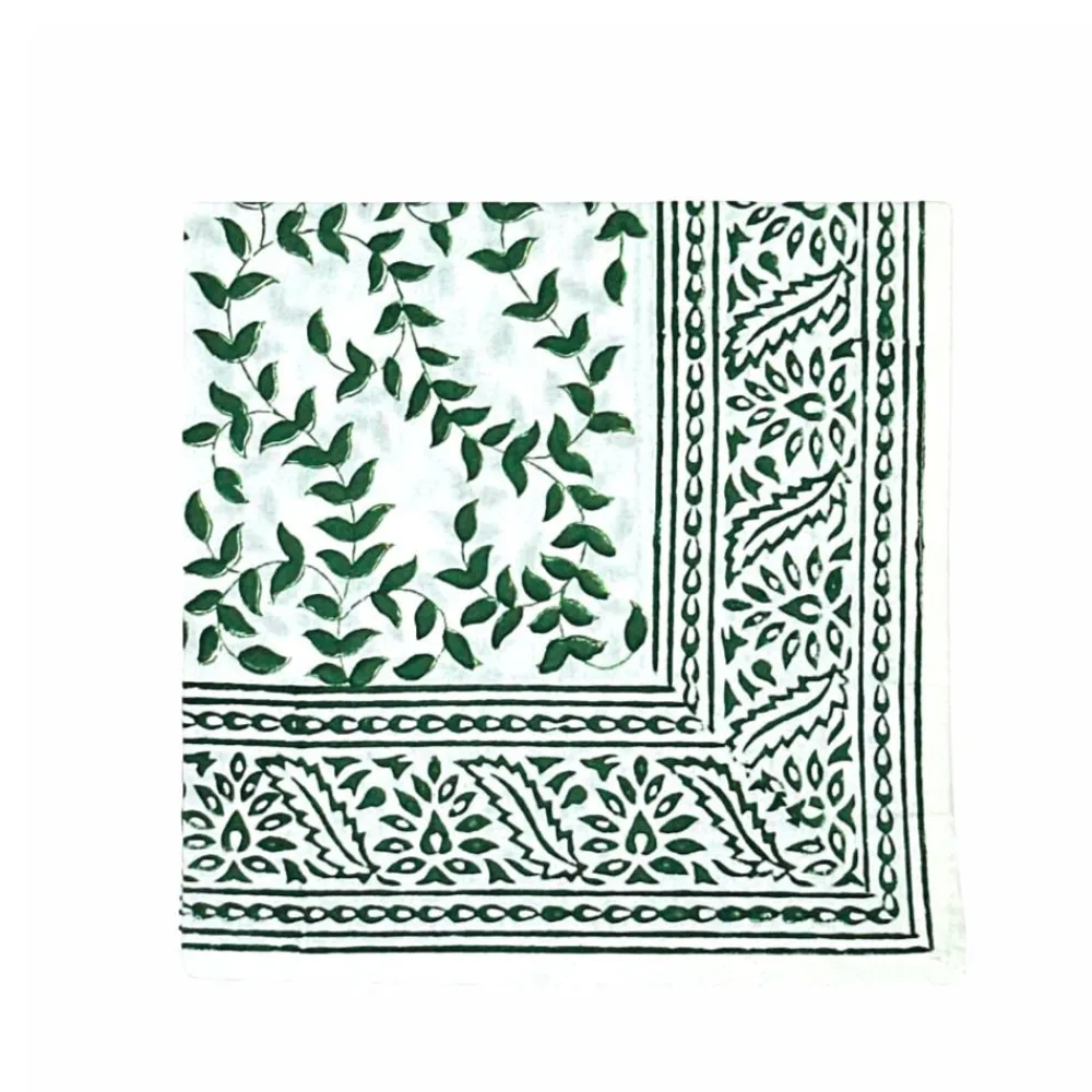 Flying Sheep Country Place Settings & Linens|Dark Green Leaves Napkin, Set of 4