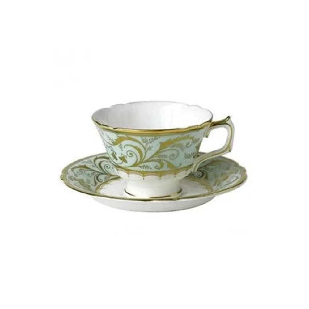Royal Crown Derby Glassware|Darley Abbey Drinkware in Mint Green