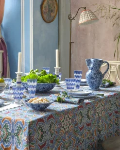 Cabana Glassware|D’Ascoli Donatello Flute Glasses in Sapphire, Set of 6