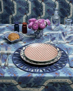 Cabana Place Settings & Linens|David Hicks Woven Placemat in Blue