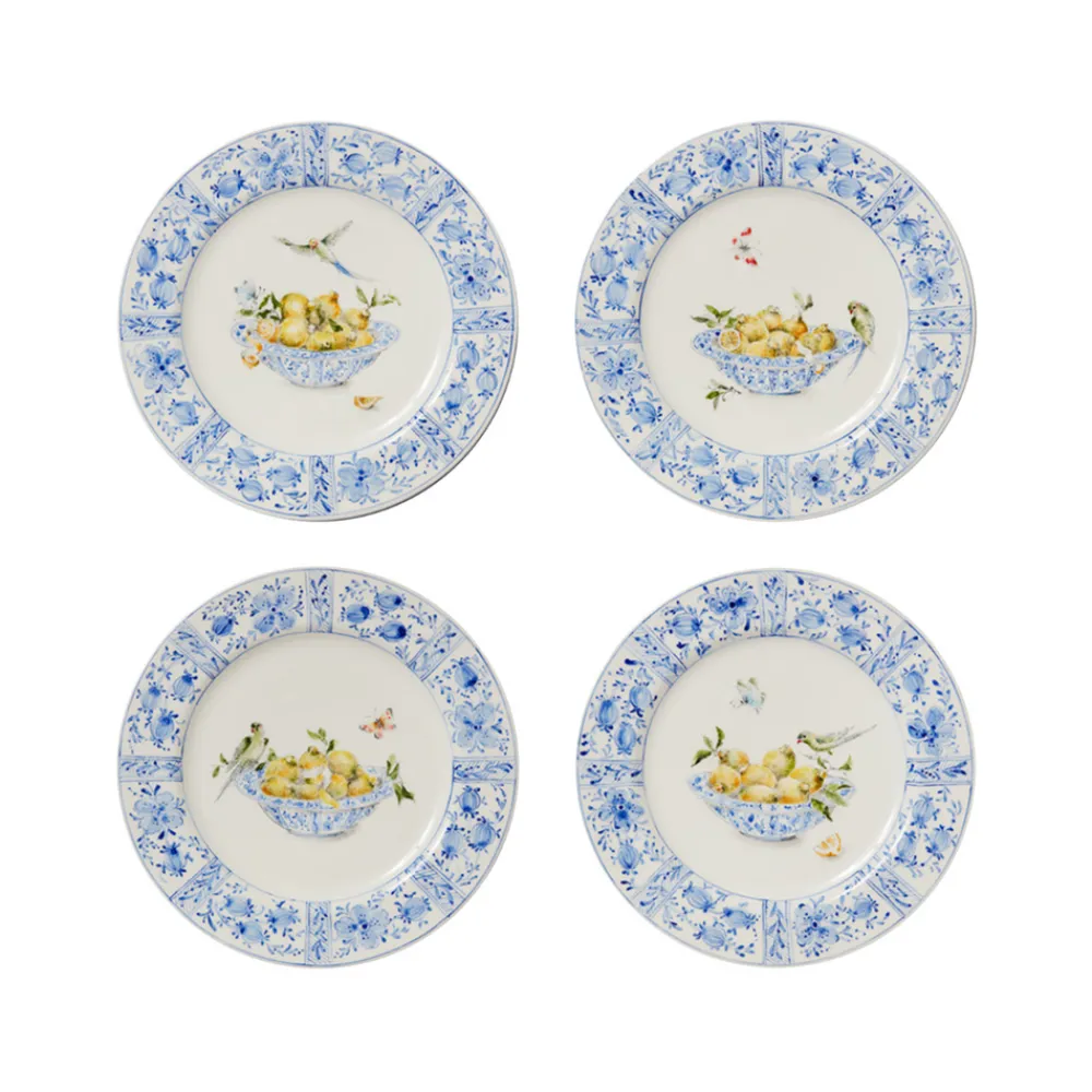 Laboratorio Paravicini Dinnerware|Delft Plates in Lemons, Set of 4