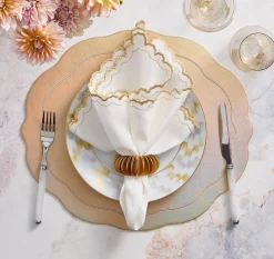 Kim Seybert Place Settings & Linens|Demilune Napkin Ring in Gold, Set of 4