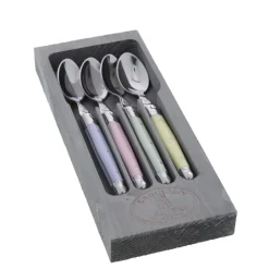 Jean Dubost Laguiole Flatware|Dessert Spoons in Pastel, Set of 4