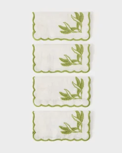 Cabana Place Settings & Linens|DESTREE x Embroidered Cocktail Napkins, Set of 4