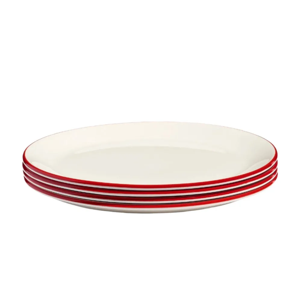 Made In Dinnerware|Dinner Plates in Red Rim