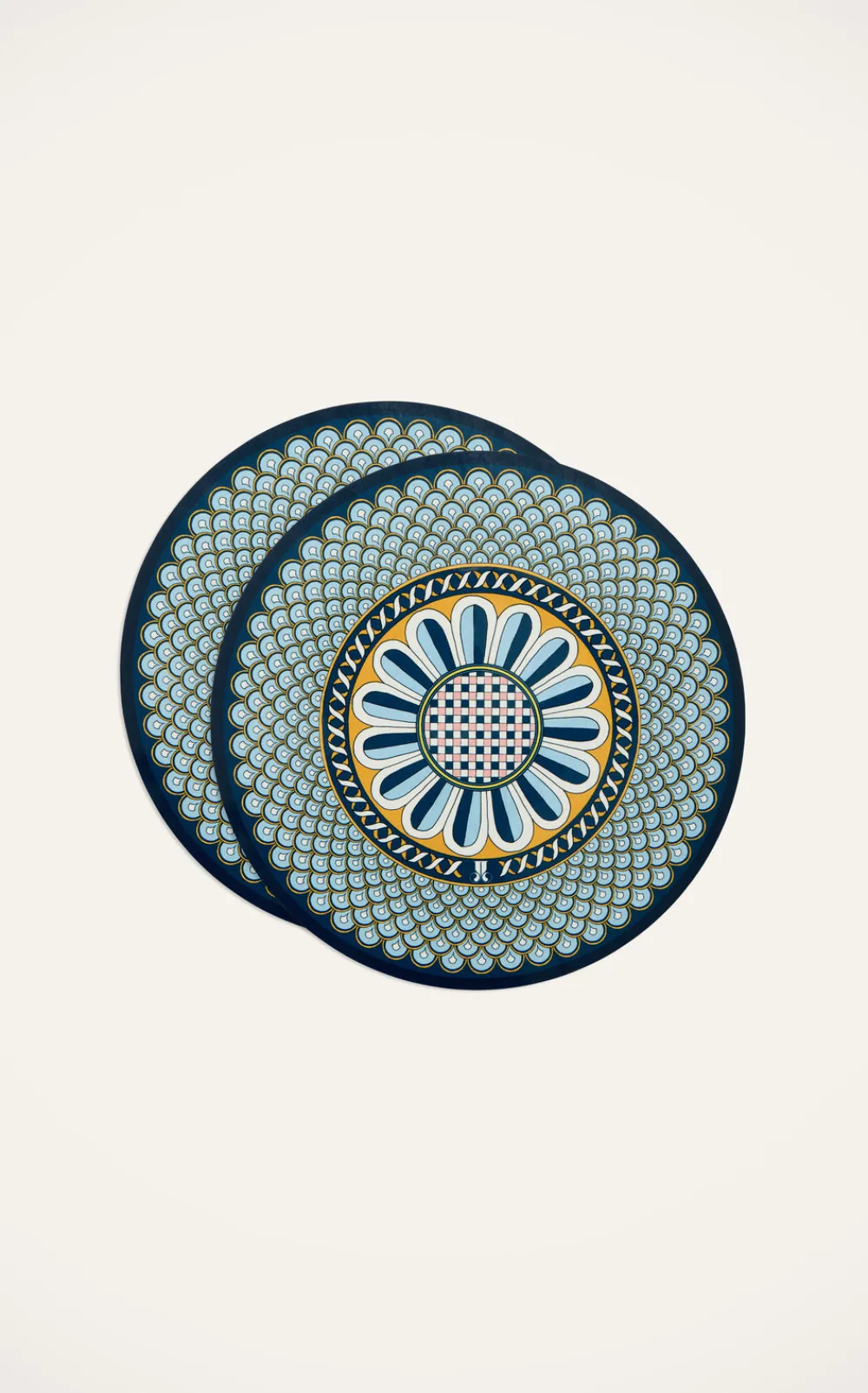 La DoubleJ Place Settings & Linens|Disk Placemats in Napoli Midnight, Set Of 2