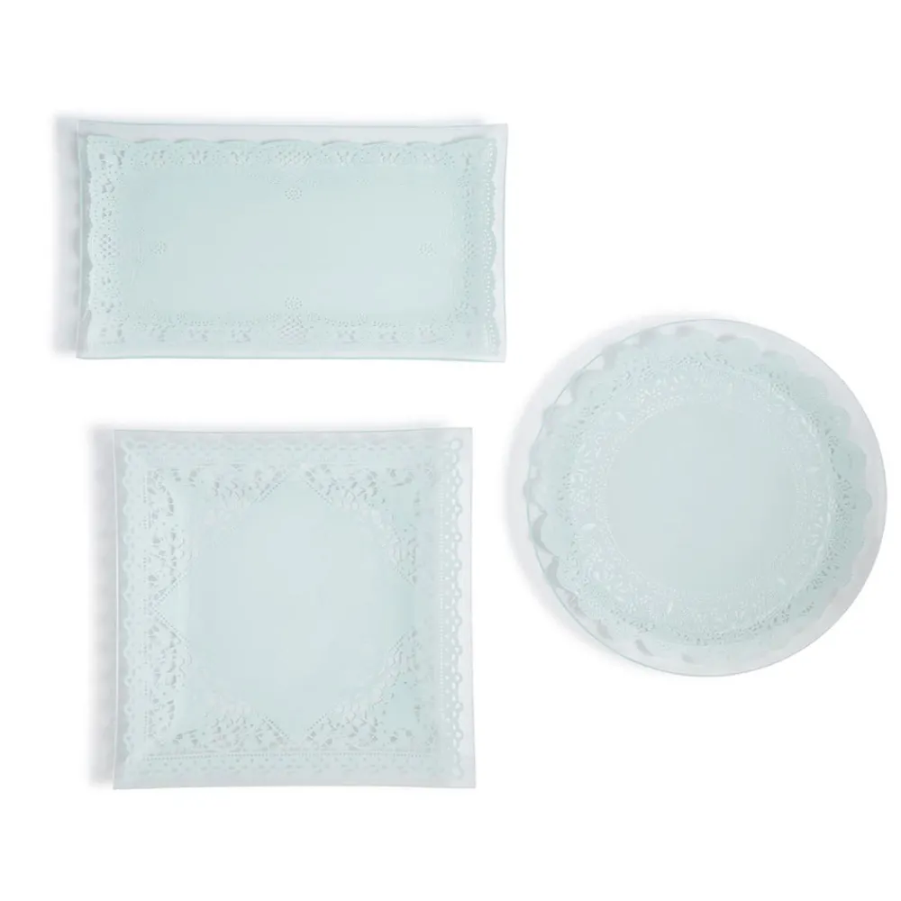 Two's Company Dinnerware|Doily Delight Platters, Set of 3