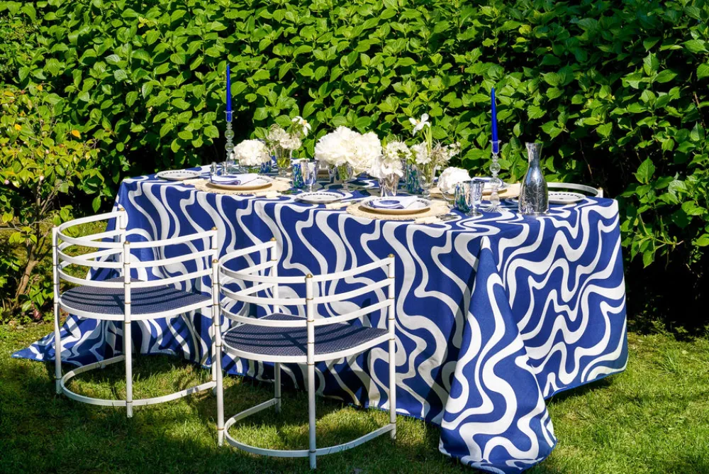 Loulou La Dune Place Settings & Linens|Doris In Navy Tablecloth