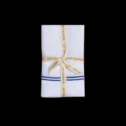 Issy Granger Place Settings & Linens|Double Piped Linen Napkins in White, Set of Four