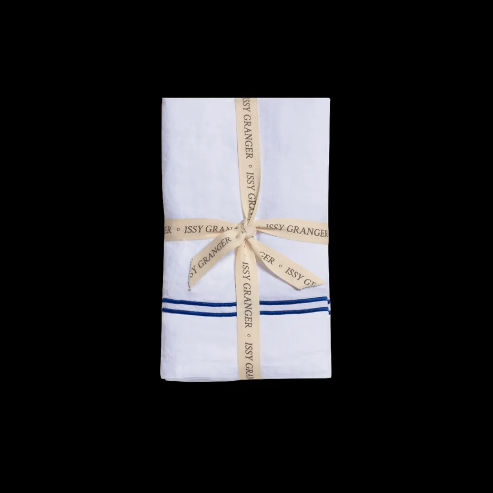 Issy Granger Place Settings & Linens|Double Piped Linen Napkins in White, Set of Four