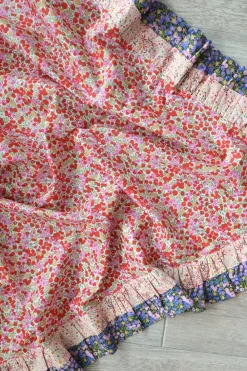 Coco & Wolf Place Settings & Linens|Double Ruffle Edge Tablecloth Made With Liberty Fabric in Wiltshire Star