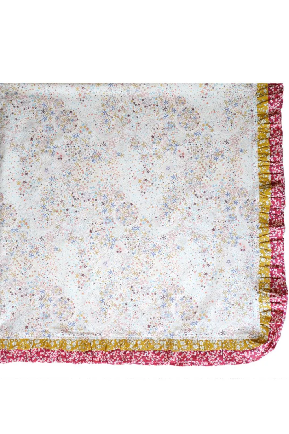 Coco & Wolf Place Settings & Linens|Double Ruffle Edge Tablecloth Made With Liberty Fabric in Adelajda & Capel & Mitsi Valeria