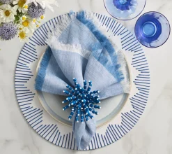 Kim Seybert Place Settings & Linens|Dream Weaver Placemat in White & Blue, Set of 4