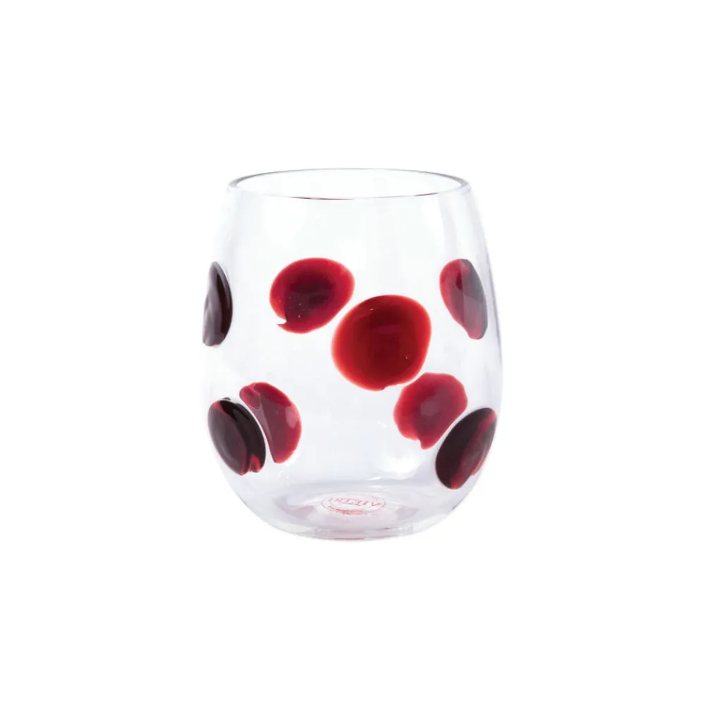 VIETRI Glassware|Drop Red Stemless Wine Glass
