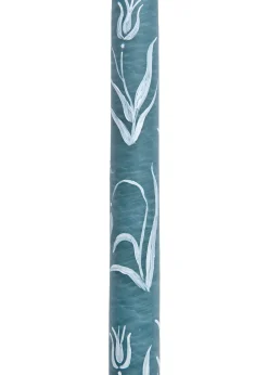 MJ Tablescapes Candles|Dusty Blue Tulip Hand-Painted Taper Candles, Set of Two