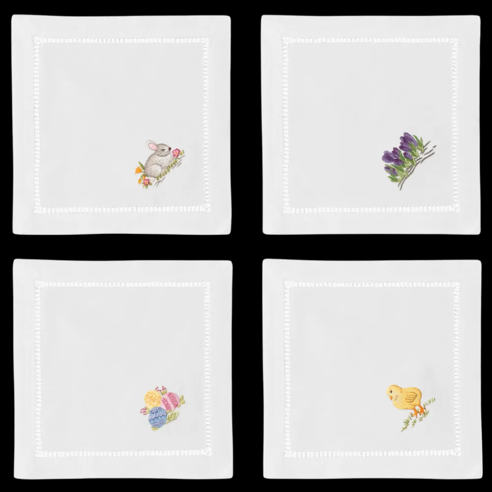 Henry Handwork Place Settings & Linens|Easter Cocktail Napkin Set