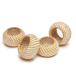 Caravan Place Settings & Linens|Eclipse Napkin Ring in Whitewash, Set of 4