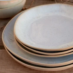 Costa Nova Dinnerware|Eivissa Collection Dinner Plates in Sand Beige, Set of 6