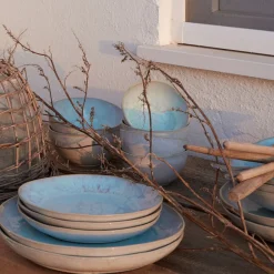 Costa Nova Dinnerware|Eivissa Collection fruit Bowls in Sea Blue, Set of 6