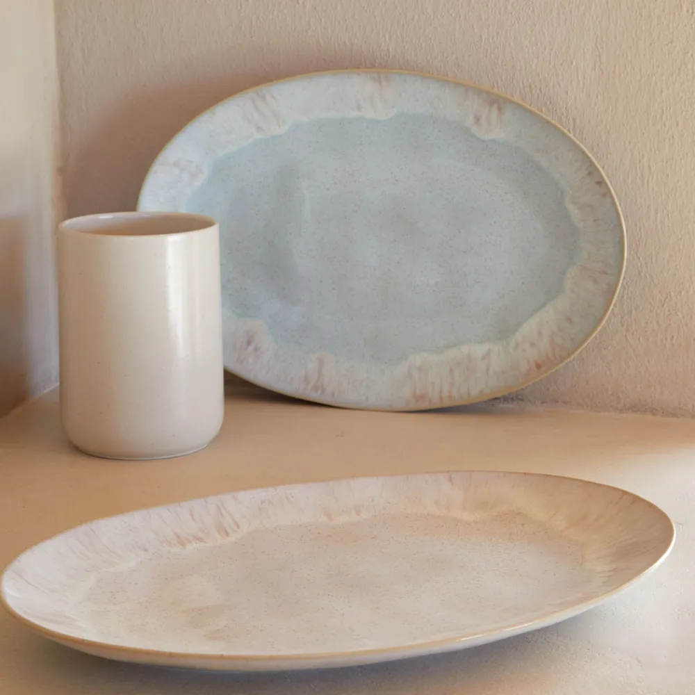Costa Nova Dinnerware|Eivissa Collection Oval Platter 18" in Sea Blue