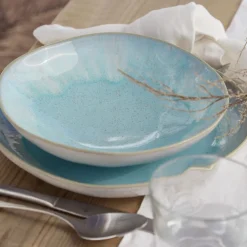 Costa Nova Dinnerware|Eivissa Collection Pasta Bowls in Sea Blue, Set of 6