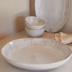 Costa Nova Dinnerware|Eivissa Collection Pasta/Serving Bowl in Sand Beige