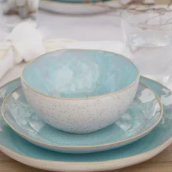 Costa Nova Dinnerware|Eivissa Collection Salad Plates in Sea Blue, Set of 6