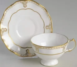 Royal Crown Derby Dinnerware|Elizabeth Gold Tea Cup & Saucer