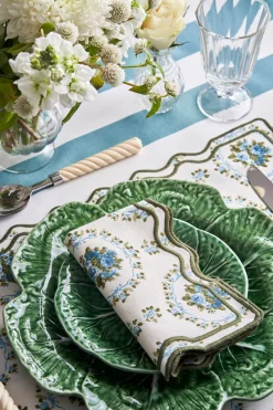 Loulou La Dune Place Settings & Linens|Elodie Placemat and Napkin Set with Bows and Florals in Green