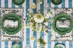 Loulou La Dune Place Settings & Linens|Elodie Placemat and Napkin Set with Bows and Florals in Green