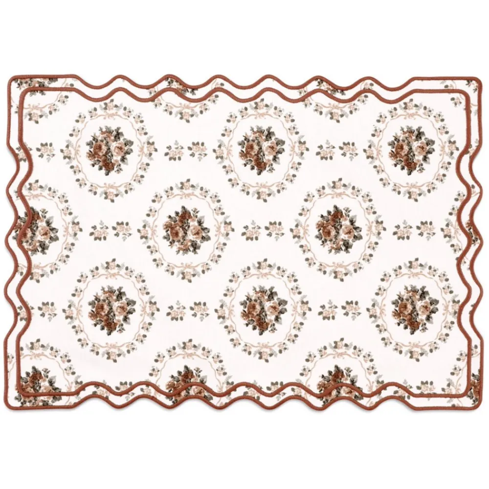 Loulou La Dune Place Settings & Linens|Elodie Placemat and Napkin Set with Bows and Florals with Embroidery