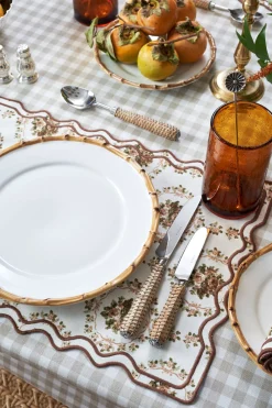 Loulou La Dune Place Settings & Linens|Elodie Placemat and Napkin Set with Bows and Florals with Embroidery