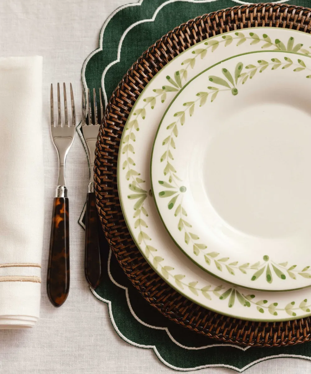 Rebecca Udall Dinnerware|Elouise Dinner Plate in Green, Set of 6