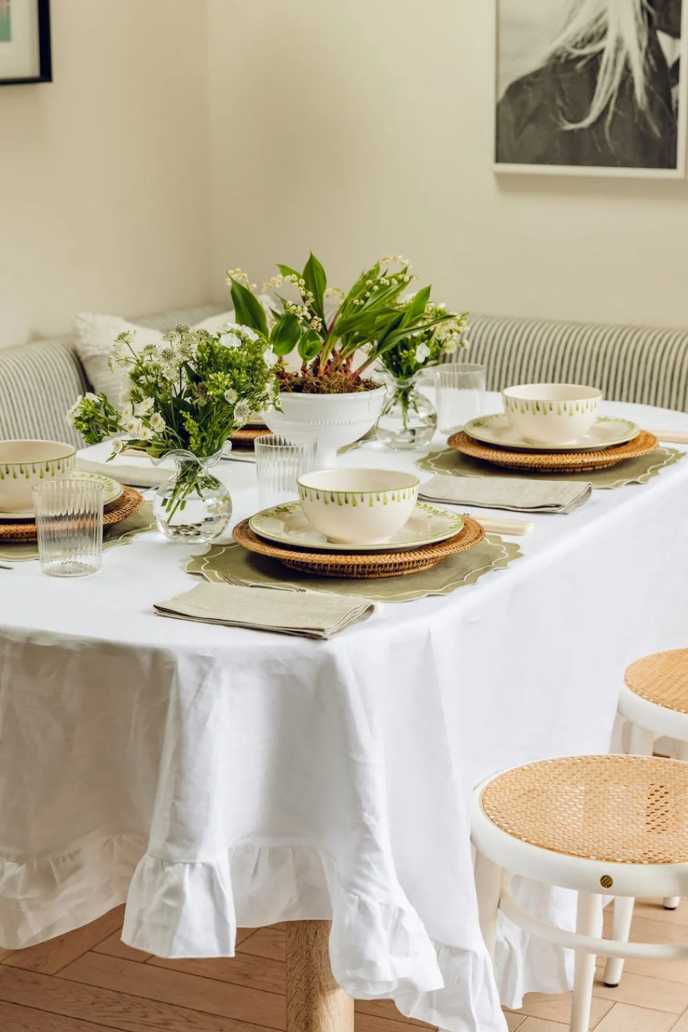 Rebecca Udall Dinnerware|Elouise Dinner Plate in Green, Set of 6