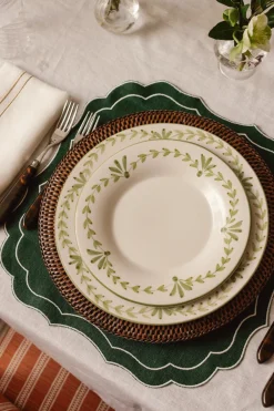 Rebecca Udall Dinnerware|Elouise Dinner Plate in Green, Set of 6