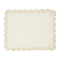 Cabana Place Settings & Linens|Emilia Scallop Embroidered Placemat