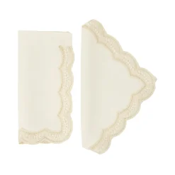 Cabana Place Settings & Linens|Emilia Scallop Embroidered Napkin