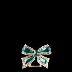 Joanna Buchanan Décor|Place Settings & Linens|Enamel Bow Placecard Holder in Green, Set of Four