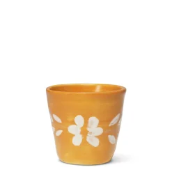 AERIN Dinnerware|Espresso Cup With White Floral Trim in Marigold
