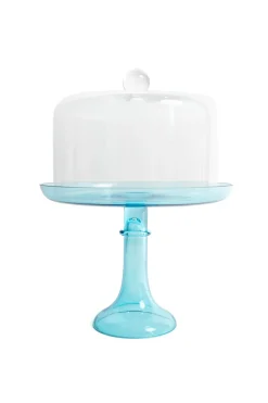 Estelle Colored Glass Dinnerware|Estelle Cake Stand in Ocean Blue