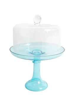 Estelle Colored Glass Dinnerware|Estelle Cake Stand in Ocean Blue