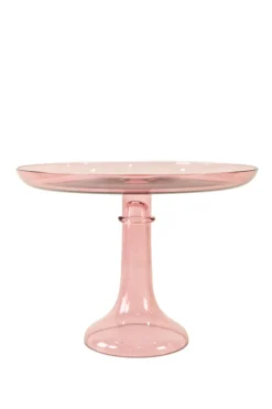 Estelle Colored Glass Glassware|Estelle Cake Stand Rose